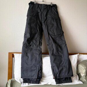 Vans Off The Wall black pinstriped snowboard pants RARE men's medium